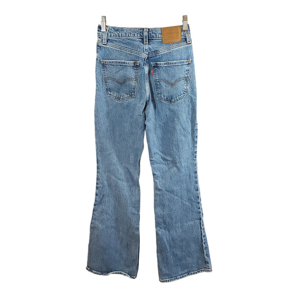 Levi's 70s High Flare Medium Wash Jeans Classic Retro Casual Basic Women's 25 - Picture 4 of 7